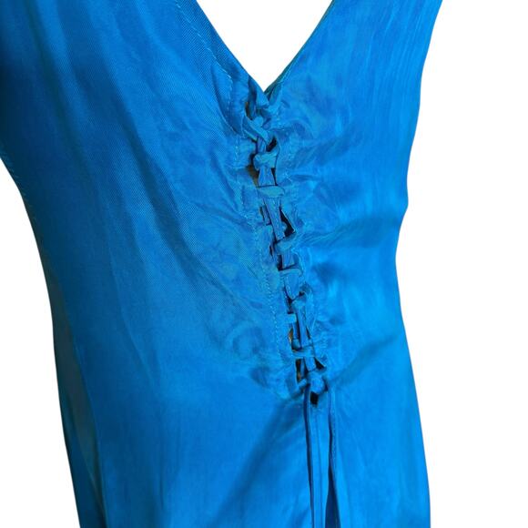 87ORIGINS Ere Dress Blue Maxi Lace Up Sides Women's Size 10 NWT Royal Blue - Picture 10 of 13